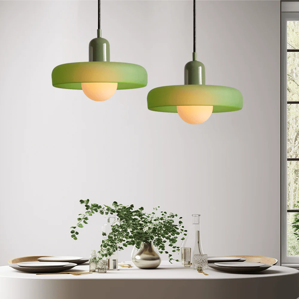 Bauvia GlowSphere Glass Pendant Light | Bauhaus Style Coloured Ceiling Lamp