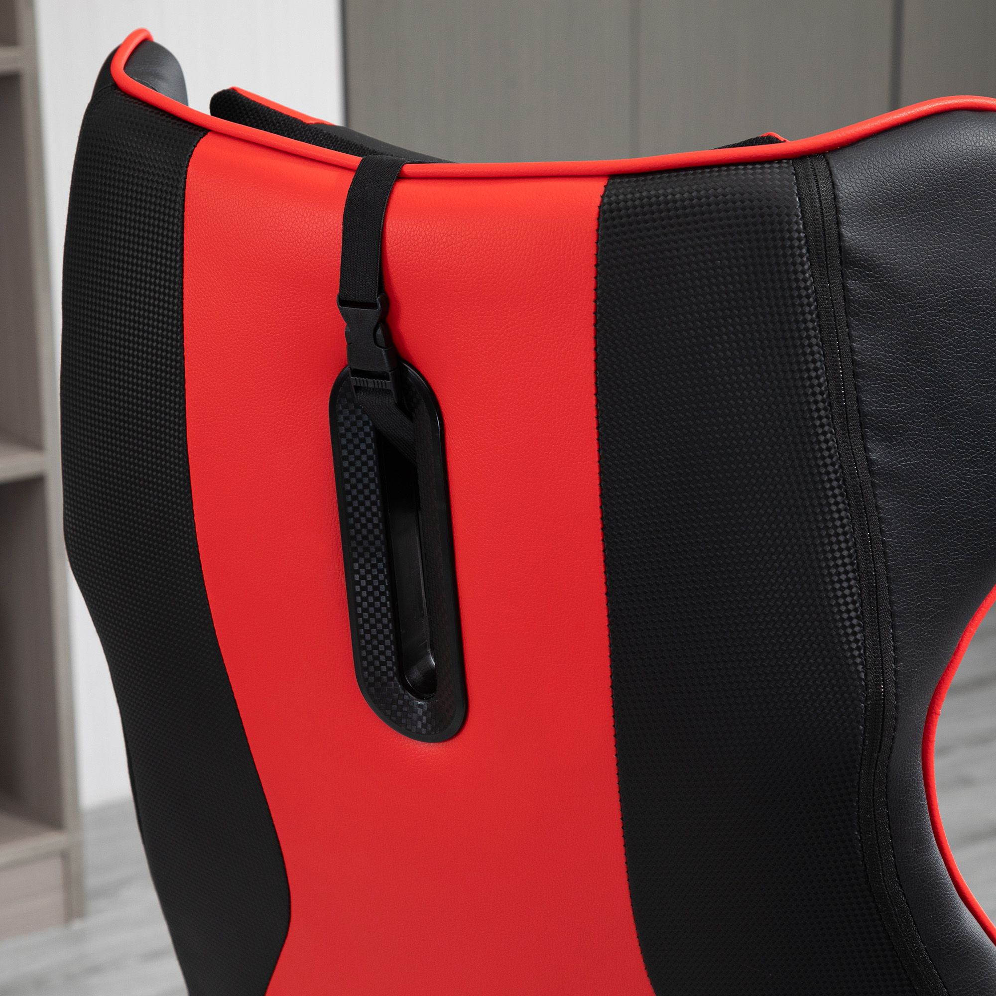Vinsetto gamestoel ergonomische computerstoel met kantelfunctie draaistoel in hoogte verstelbaar staal zwart + rood 67 x 75 x 106-112 cm