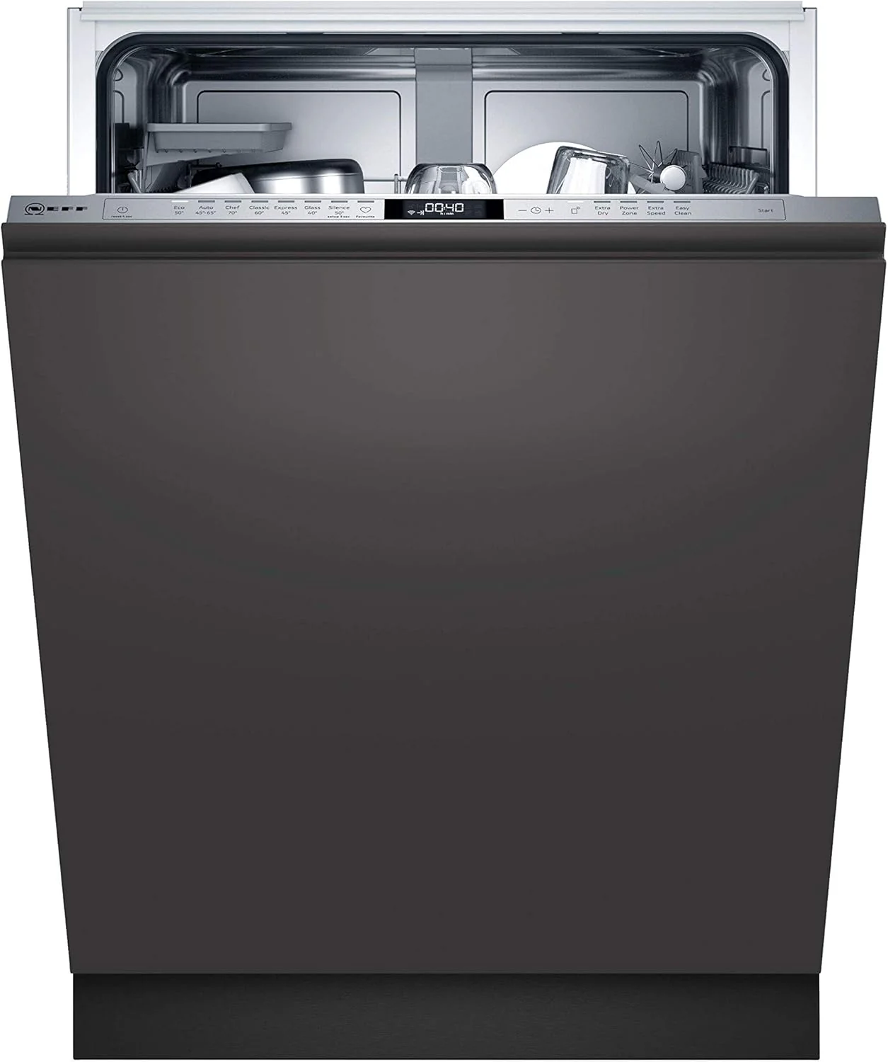 NEFF S157YCX03E, N 70, Smarte volledig ge?ntegreerde vaatwasser, 60 cm, Besteklade, Made in Germany, Zeolith-droging, bijzonder stille vaatwasser, in hoogte verstelbare bovenkorf, sterke sproeidruk