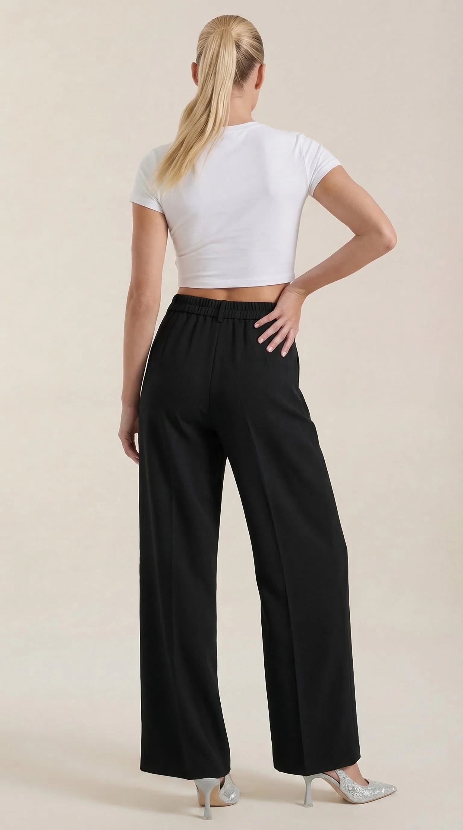 High Waist Stoffhose