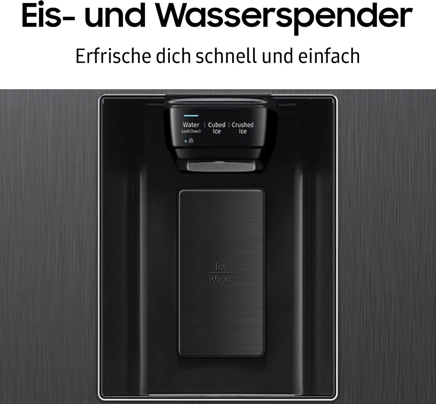 Samsung RS64DG53R3B1EF Amerikaanse koelkast, 178 cm, 628 l, SmartThings AI Energy Mode, ijs- en waterdispenser, Slim Ice Maker, Premium Black Steel