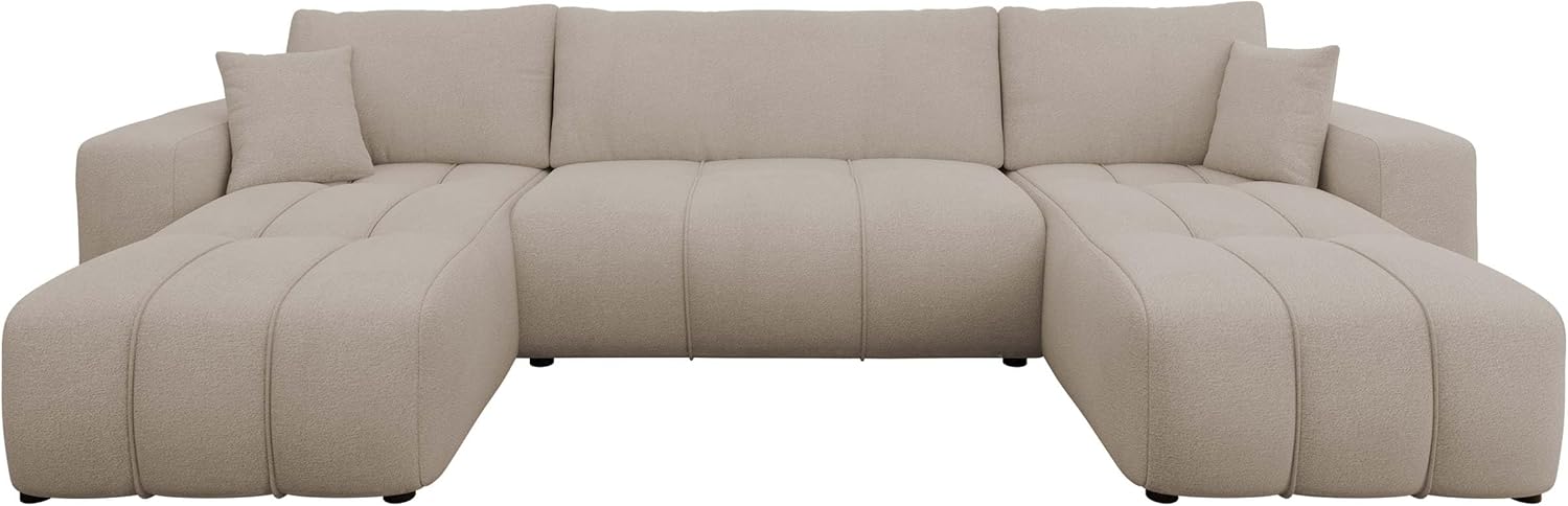 Mirjan24 Wohnlandschaft Furyn U, Ecksofa mit Schlaffunktion und Bettkasten, U-Form Couch, symmetrisches Polstersofa, Eckcouch (Velo 623)