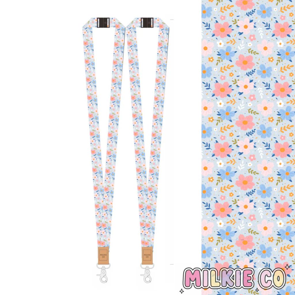 Coastal Bloom Fabric Lanyard
