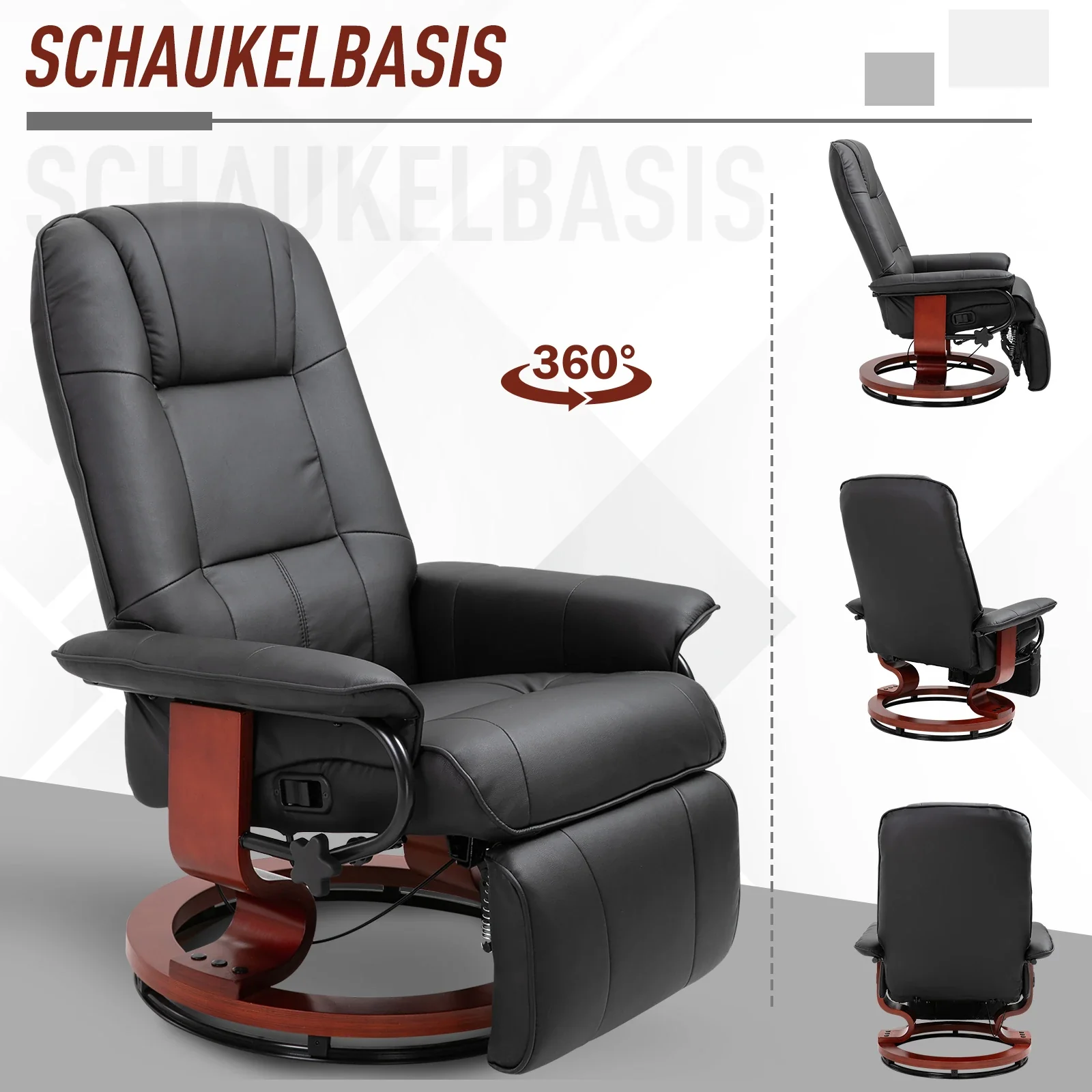 HOMCOM Relaxsessel Fernsehsessel 145° verstellbar drehbar