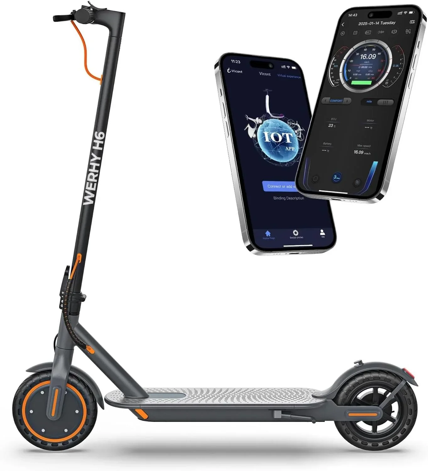 Electric Scooter 350W/500W Motor Top Speed 19/22 mph Max 16/23/28Miles Ranges Foldable E Scooter