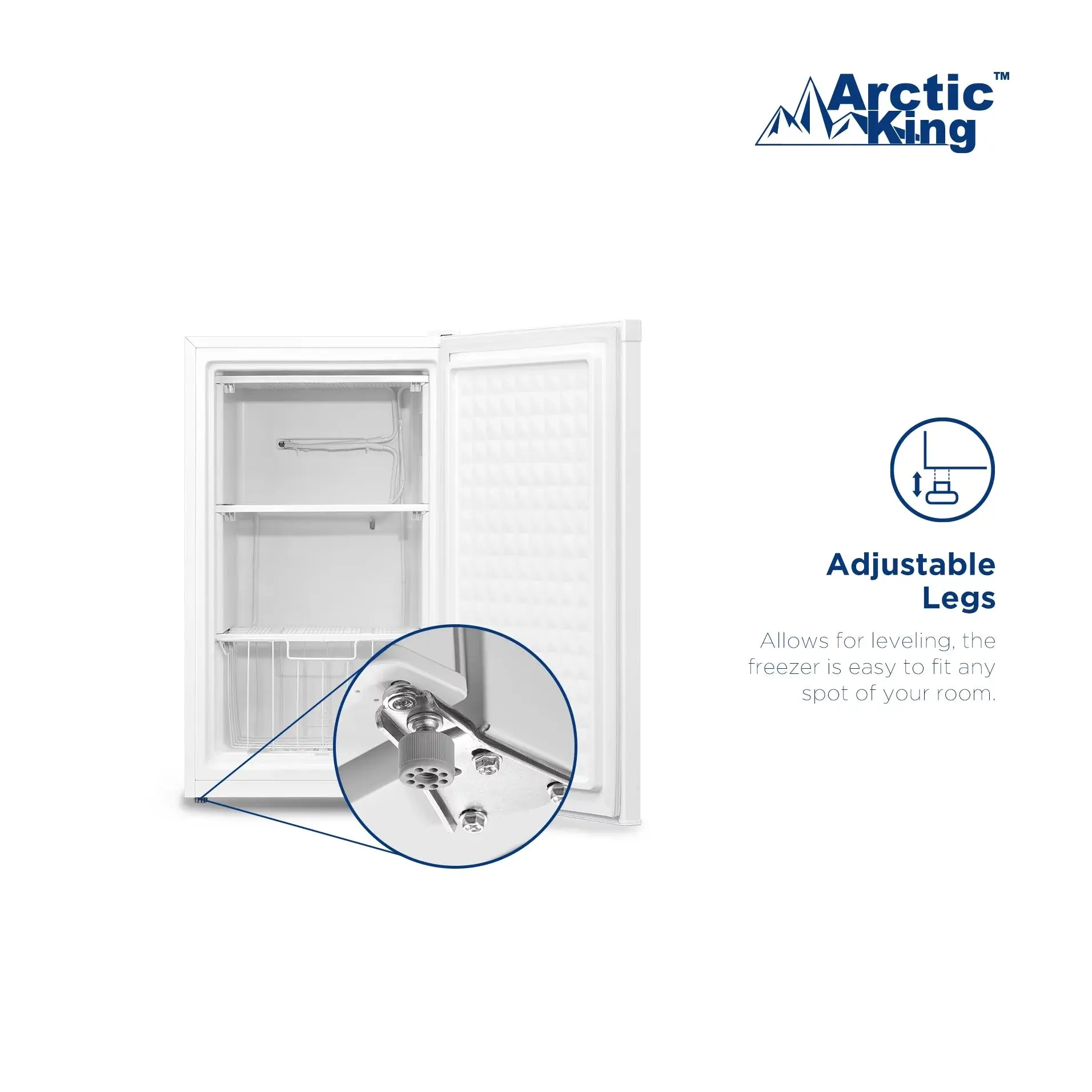 Arctic King 3.0 Cu. Ft. Staande Vriezer met Roestvrijstalen Deur, E-Star