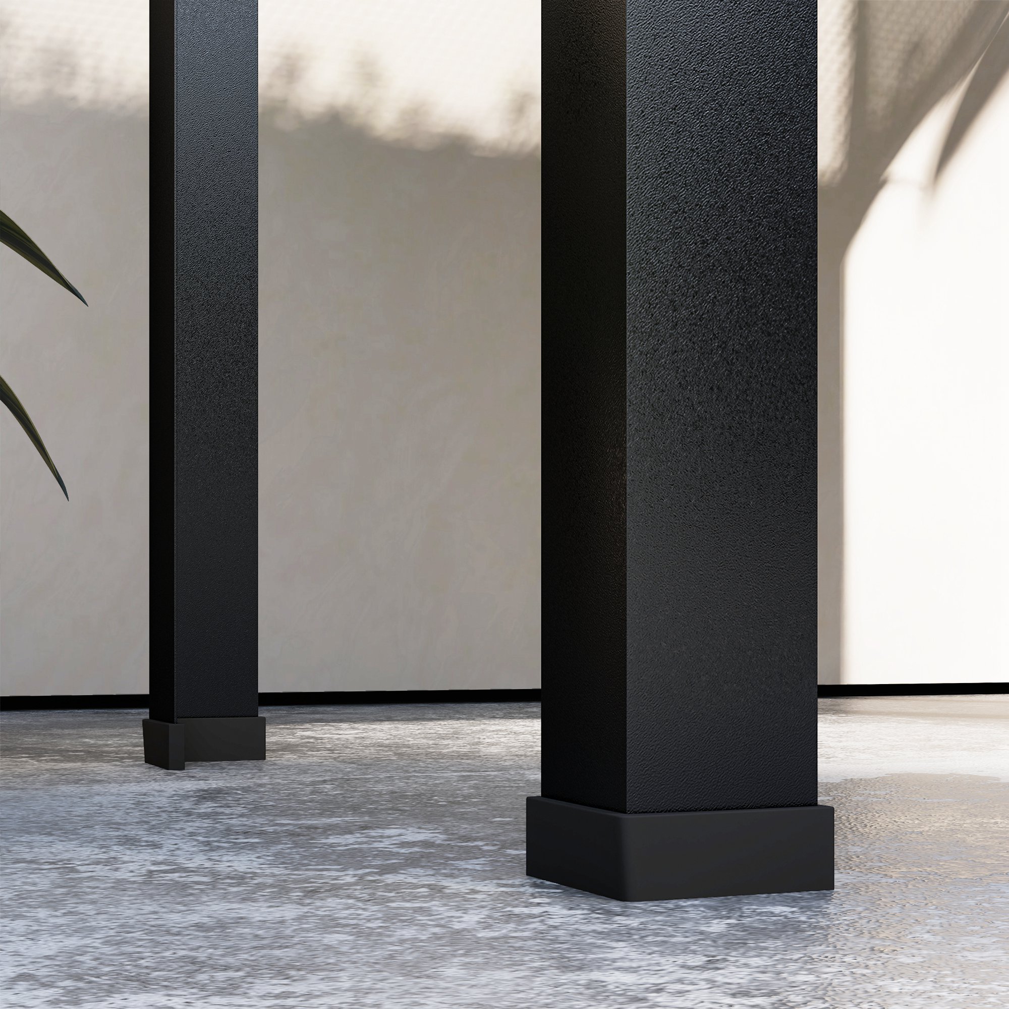 Verhoogde Tuinbak met Kasdak, Verhoogde Plantenbak met Afvoergaten, 100 x 48 x 124 cm, Zwart
