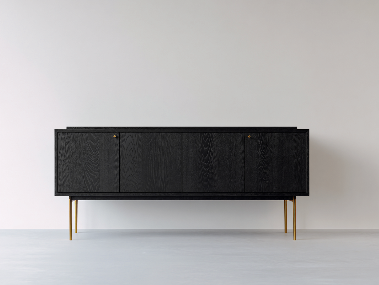 Dielenschrank Holz Schwarz 180x40x80 cm - Moderner Flurschrank mit Türen geeignet für Flur und Eingangsbereich