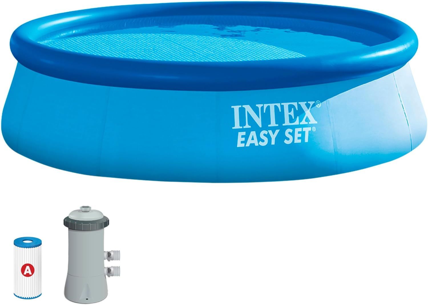 INTEX 12ft Easy Set Inflatable Pool with Filter Pump for Kids 6+