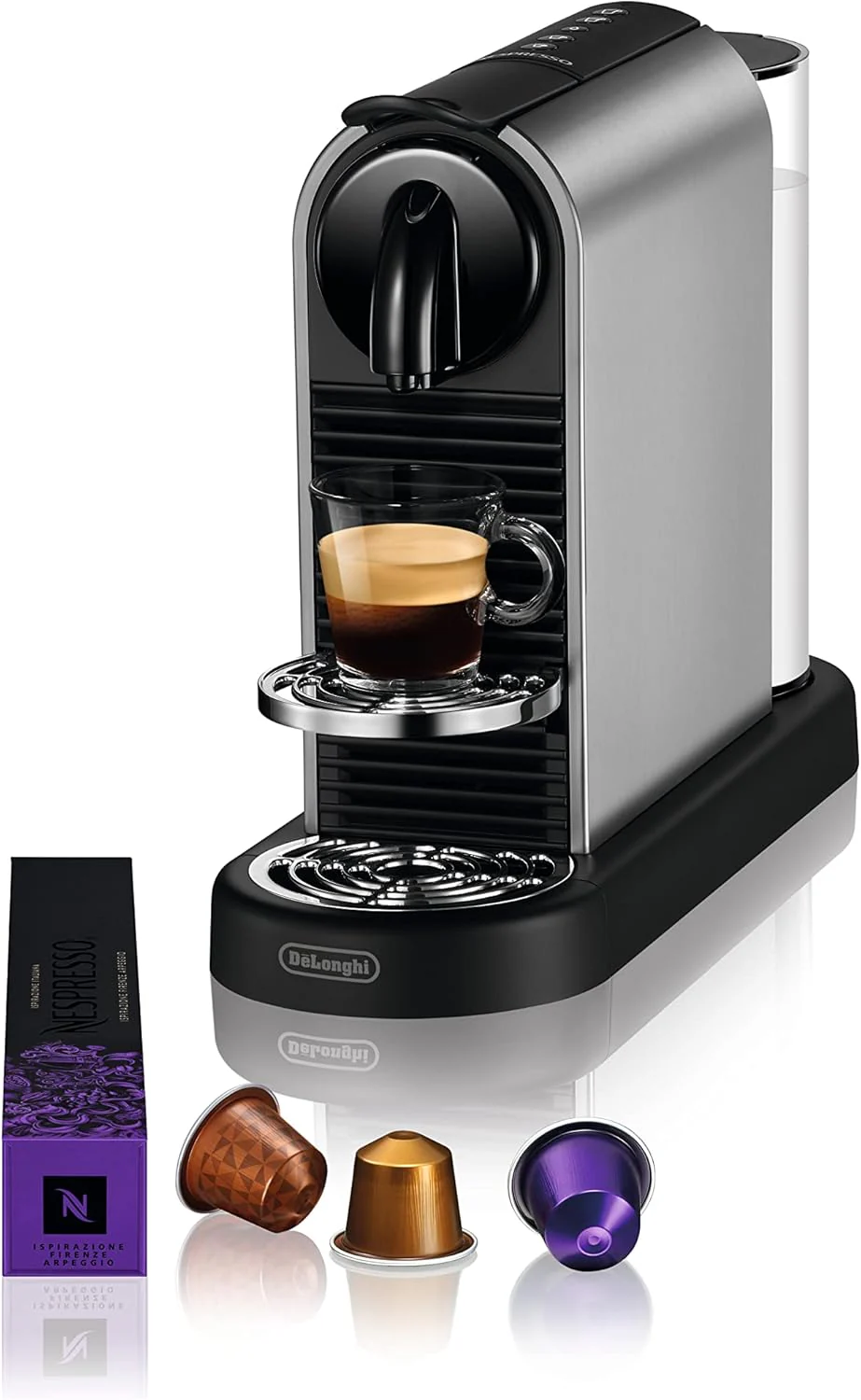 Nespresso De'Longhi EN267.BAE Citiz koffiezetapparaat met melkopschuimer, energiebesparende functie, 1710W, 1 liter, 37.2 x 21.8 x 27.7 cm, zwart