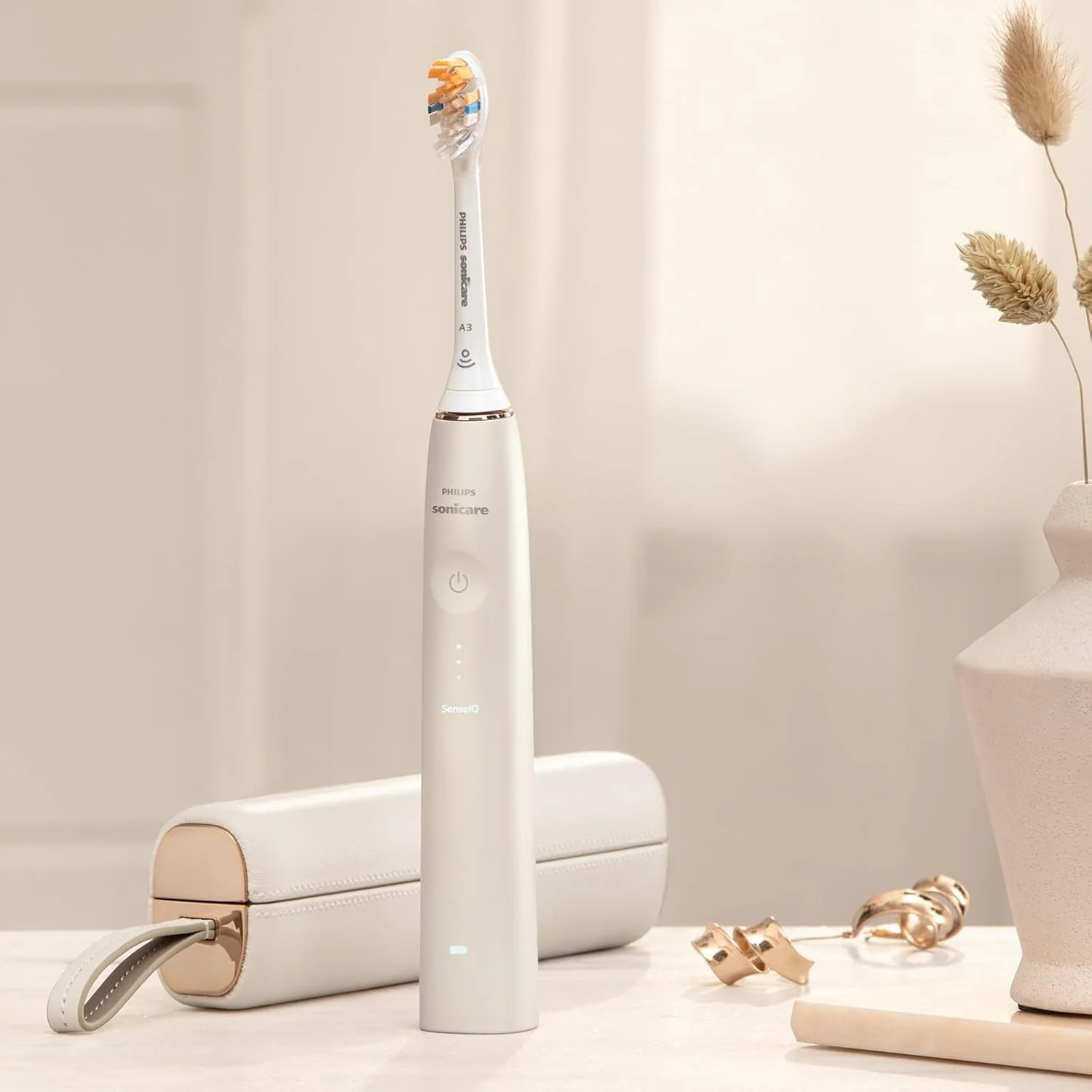 Philips Sonicare DiamondClean Prestige 9900 �C Elektrische Zahnb��rste mit SenseIQ, A3 Premium-All-in-One-B��rstenkopf und Ladeetui in Mitternachtsblau (Modell HX9992/12)