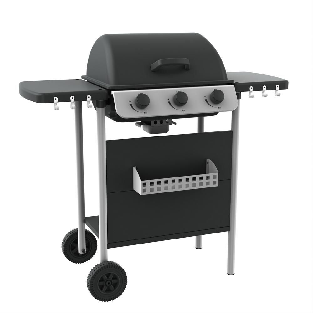 Grill gazowy Annika z 3 palnikami, stalowy, 105 x 49 x 100 cm, Ldk Garden