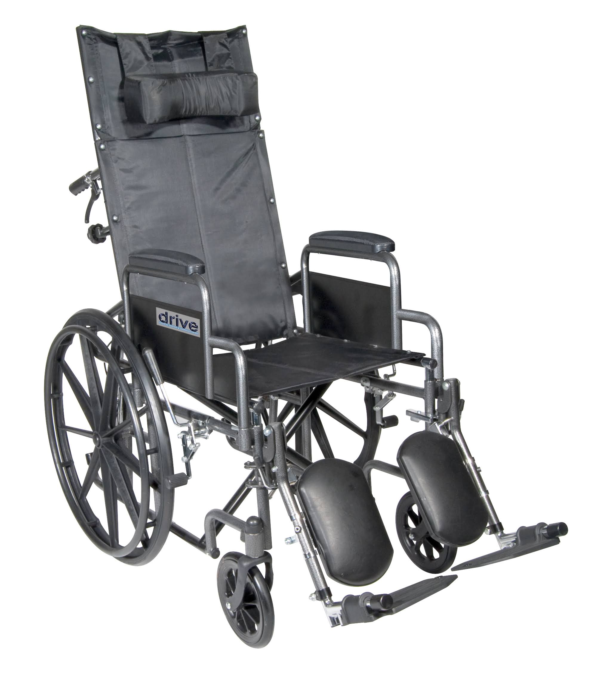Drive Medical Silver Sport Reclining Wheelchair, 20��� Seat, Hydraulic Recline, Elevating Leg Rests, Detachable Desk Arms