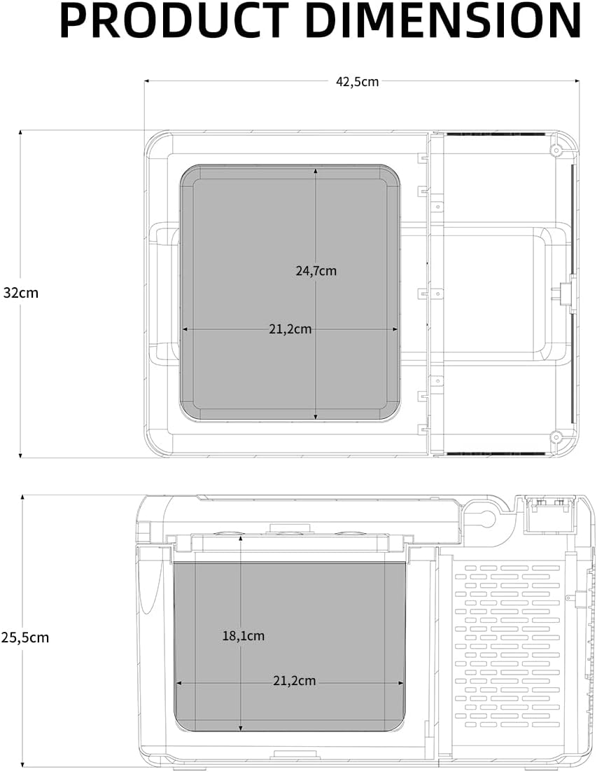 Alpicool C12 12L Cool Box 12 V Mini Fridge Electric Compressor Car Fridge Camping Freezer Box Small Portable for Car, Truck, Boat, RV with USB Connection