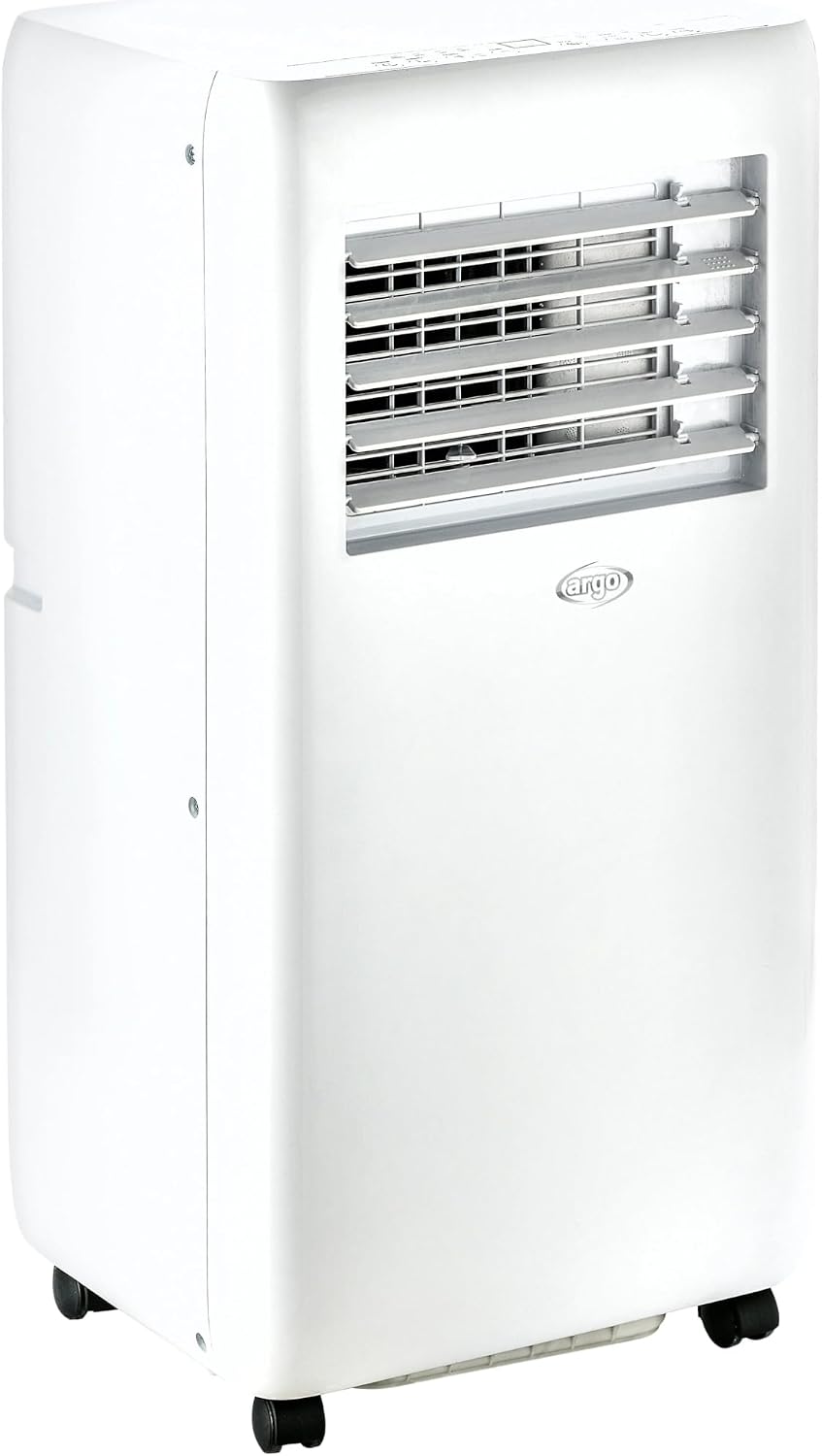 Argo Mobiles Klimagerät Kary 8000 BTU, Bewegliche Klimaanlage | Kühlung, Ventilation, Entfeuchtung – Geringe Umweltbelastung (Umweltfreundliches R290-Kältemittel), Fenster-Kit Inkl.