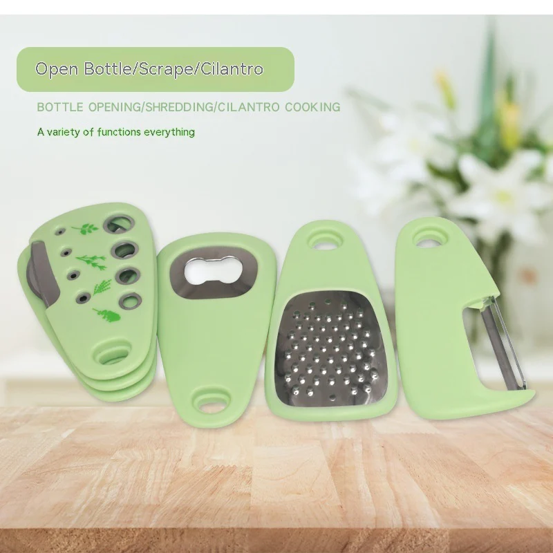 6-in-1 Multifunction Kitchen Gadget Set �?Peeler, Garlic Crusher, Slicer & Bottle Opener Combo Tool