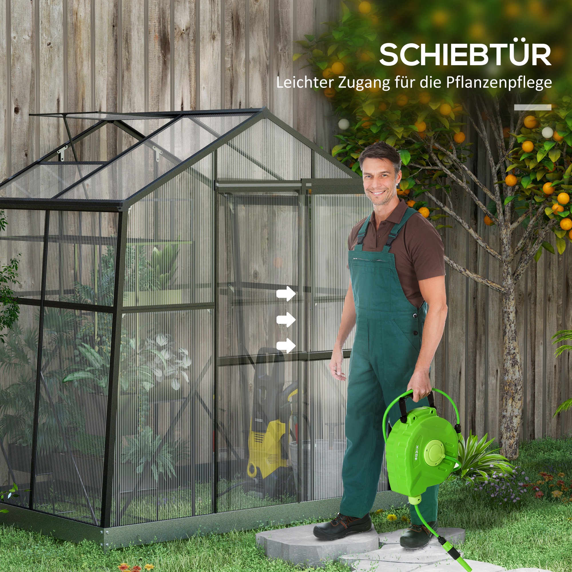 Kas Kweekhuis Kweekbed, weerbestendig, 192 x 131 x 203 cm, Zwart