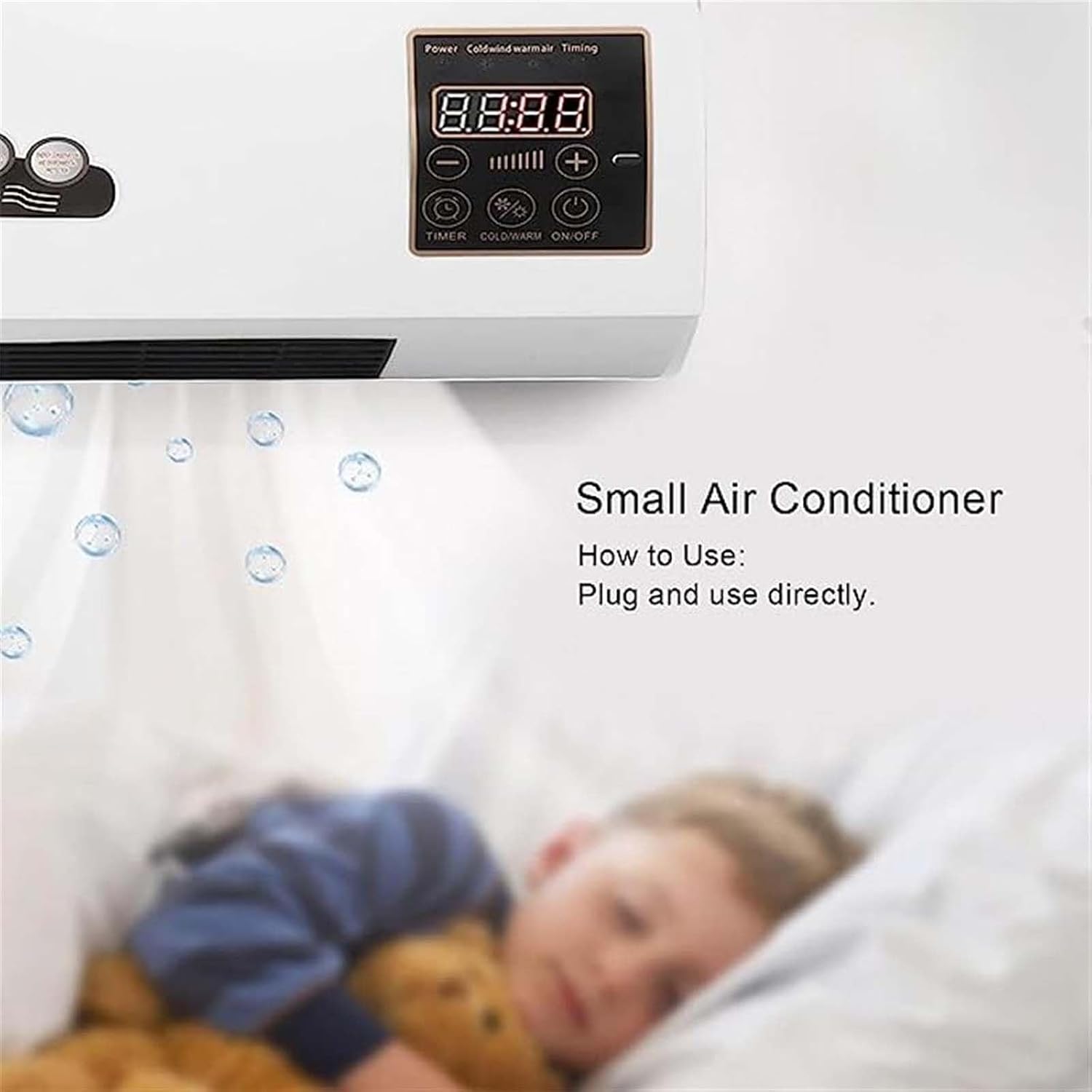 Mini Klimaanlage, Dual Use Hocheffizienter Mobiler Kühl- und Heizventilator mit Fernbedienung für Schlafzimmer und Wohnzimmer
