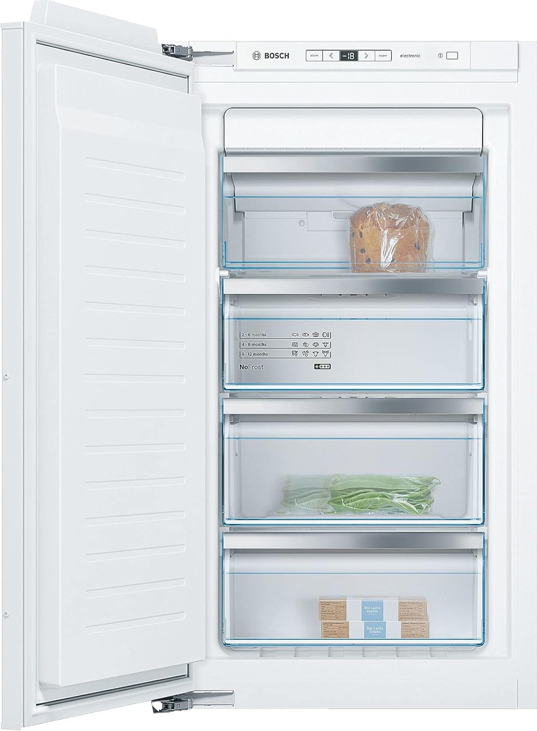 Bosch GIV11ADC0 Serie 6 Einbau-Gefrierschrank, 95 kWh, Jahr, 70 l, LowFrost, FreshSense, 72 x 56