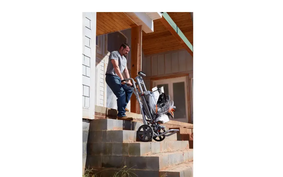 Universal Mobile Miter Saw Stand with Mounting Braces