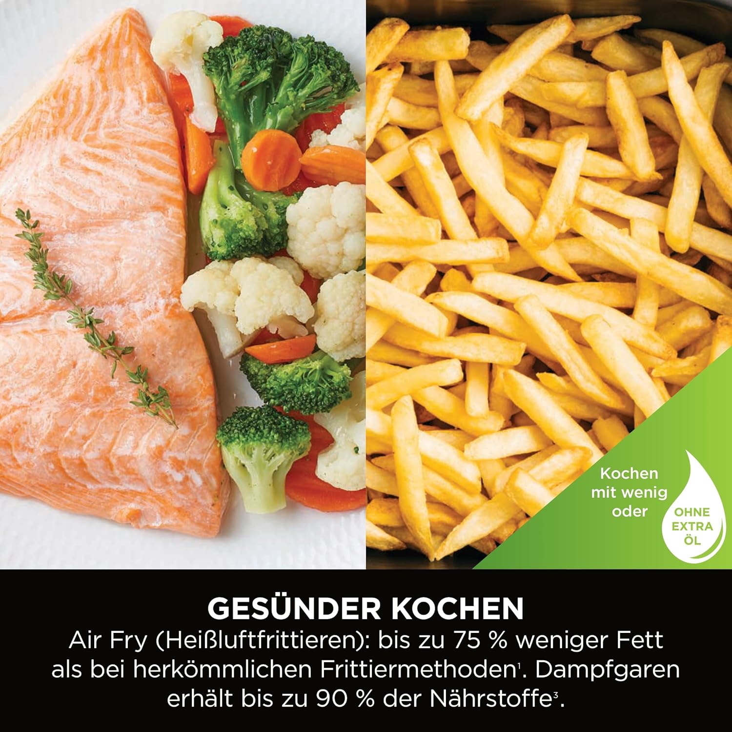 Ninja Speedi Multikocher, 5,7L, 12-in-1 Multicooker, Air fryer Heißluftfritteuse, Slow Cooker Langsamkochen, Grillen, Backen, Schwarz ON500EU