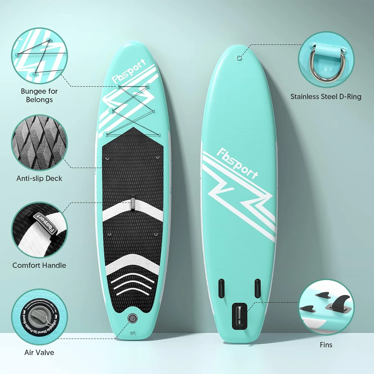 Premium-Stand-Up-Paddle-Board, Yoga-Board mit strapazierf?higem SUP-Zubeh?r und Tragetasche | Breiter Stand, Surf-Kontrolle, rutschfestes Deck, Leine, Paddel und Pumpe f��r Jugendliche und Erwachsene