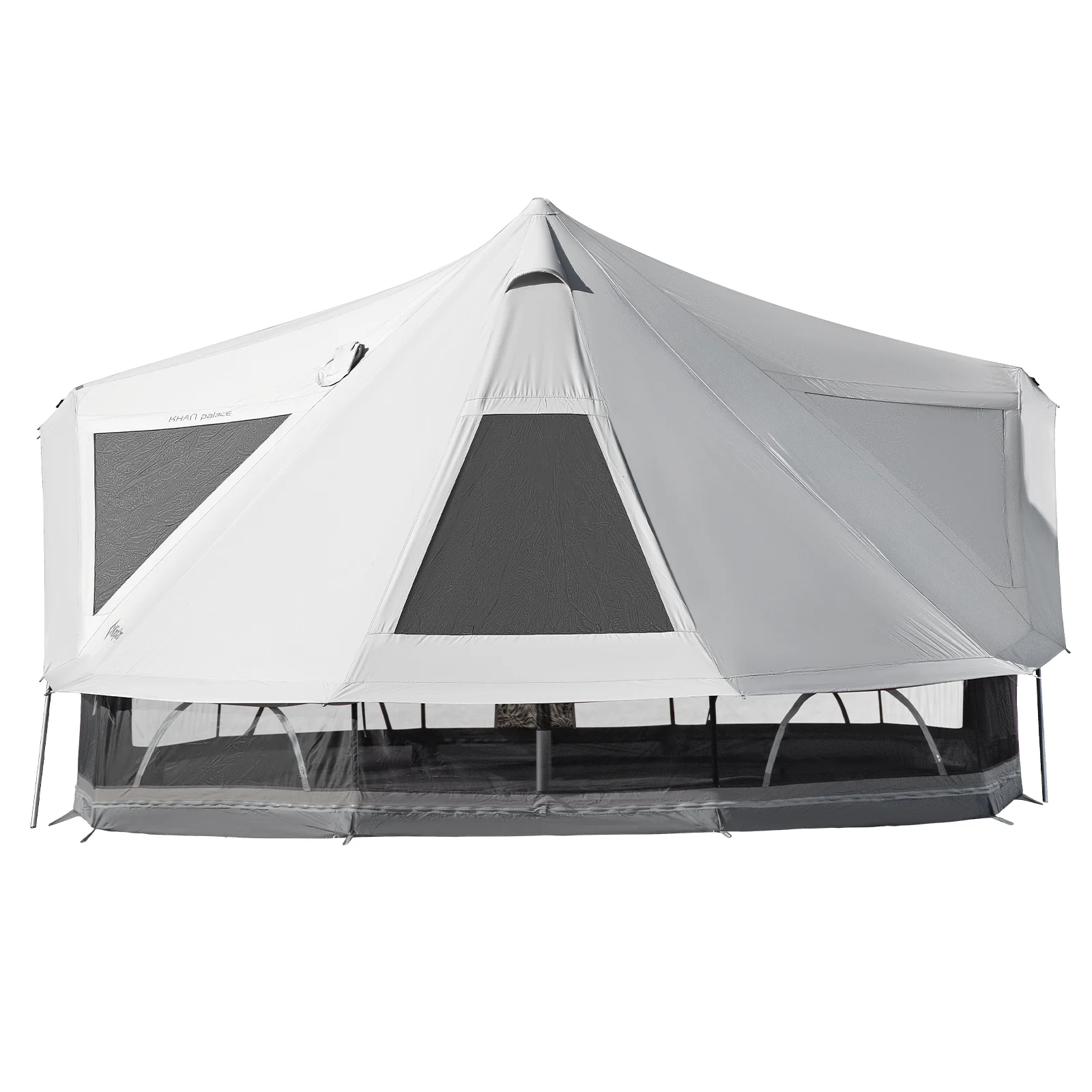 KingCamp Khan Palace �C ruim glamping-tent met variabele ventilatie, hoge stahoogte & schoorsteenoptie voor grote groepen