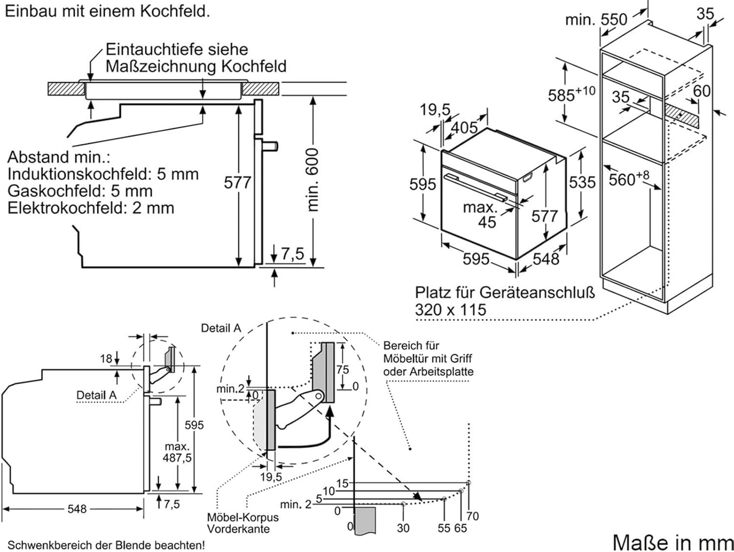 Bosch HMG7361B1, Serie 8 smarter Einbau-Backofen mit Mikrowellenfunktion, 60 x 60 cm, Made in Germany, Schwarz, Air Fry, Digitaler Bedienring, Touchdisplay, Automatikprogramme, Reinigungsunterstützung