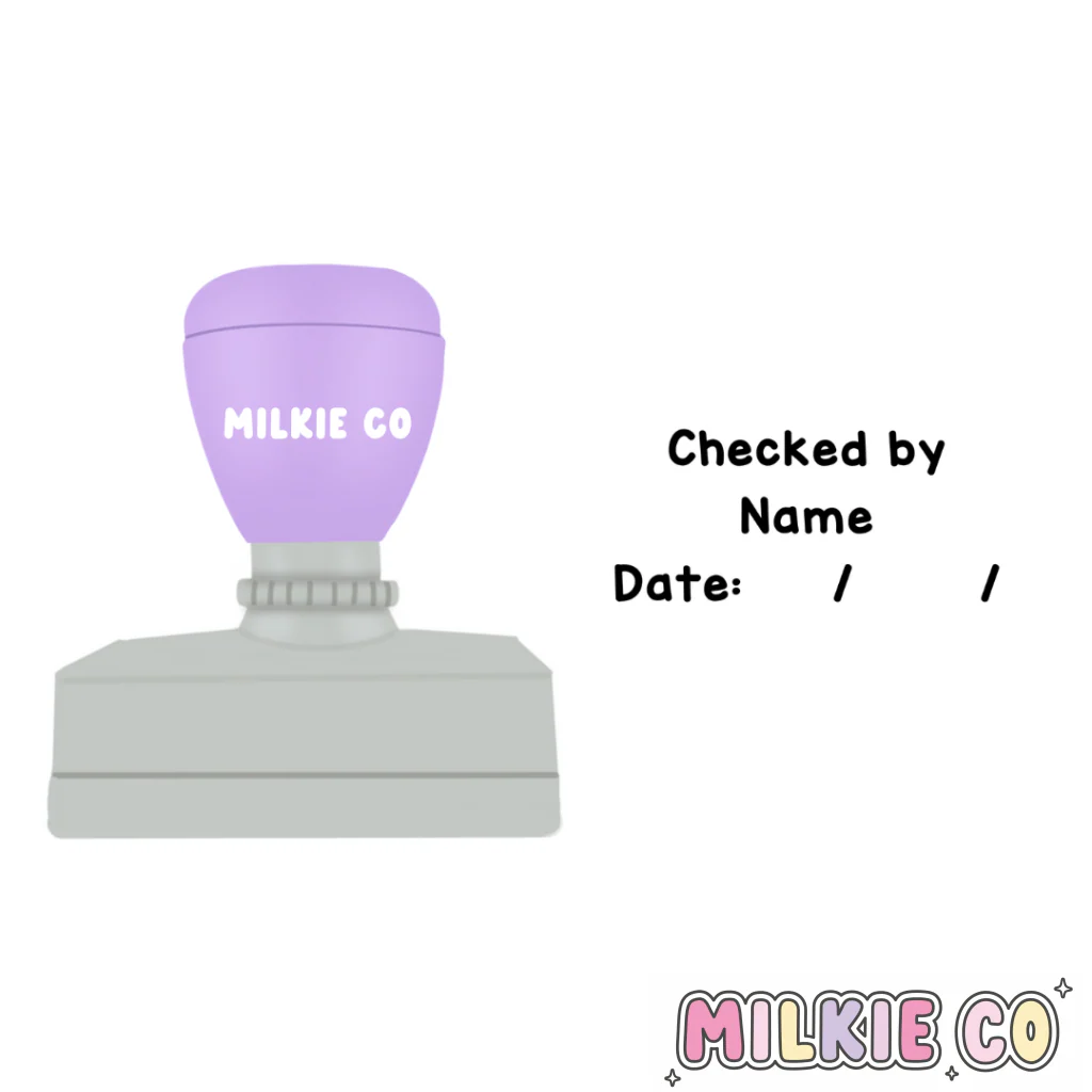 Rectangular: 'Checked by' and Date Stamp