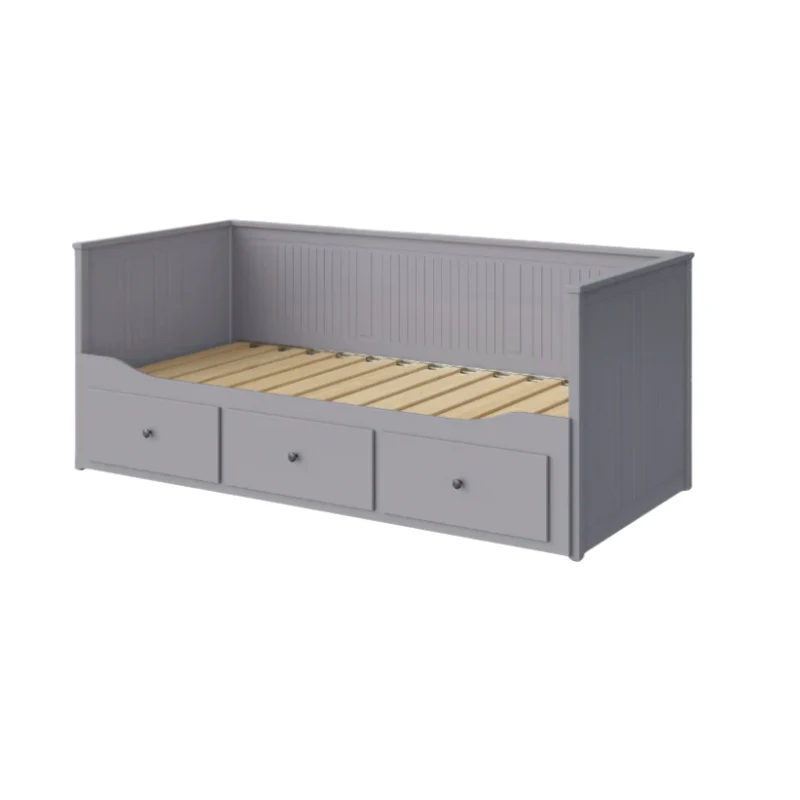HEMNES Cama día con 3 cajones Gris, 80x200 cm