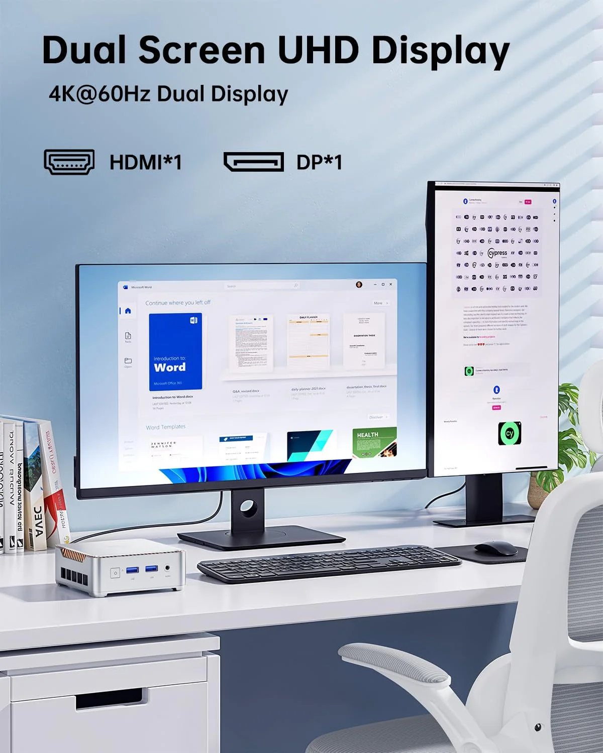 KAMRUI GK3Plus Mini PC, 16GB RAM, 512GB M.2 SSD Mini Computer