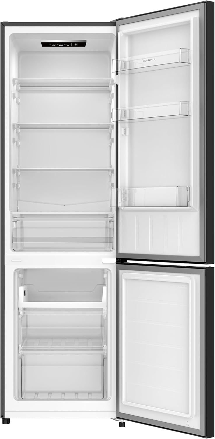 respekta Gotland Stand-Kühl-Gefrierkombination / 262 L Nutzinhalt / **** Gefrierfach/Inverter-Technologie/Fast Cool Funktion/LED / 176 cm hoch/C/Black Steel / KG176BS-52
