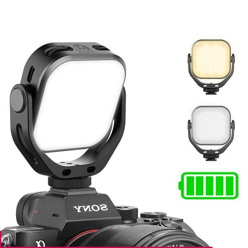 Adjustable LED Video Light – 360-Degree Rotating Mount Bracket