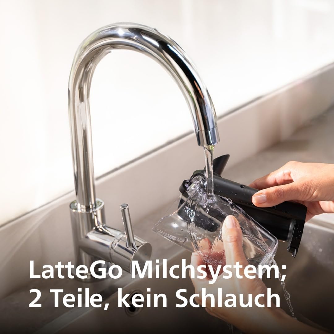 Philips Serie 5500 Kaffeevollautomat – LatteGo Milchsystem, 20 heiße und kalte Kaffeespezialitäten, 40% leiser mit SilentBrew, QuickStart, Grau (EP5544/50)