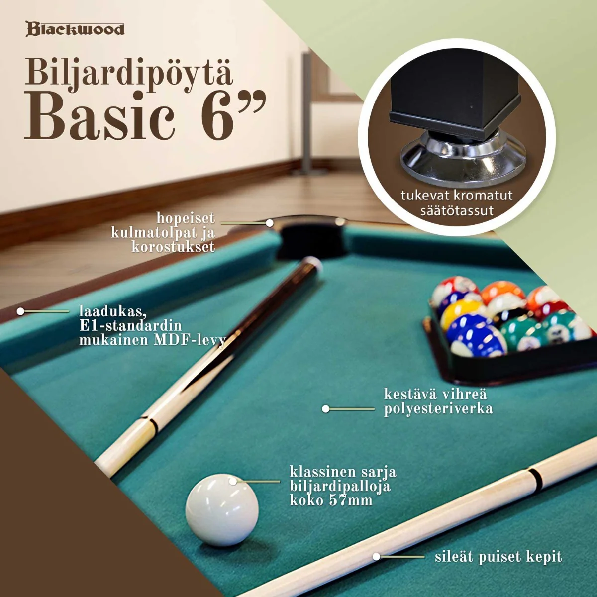 Blackwood Billardtisch Basic 6'
