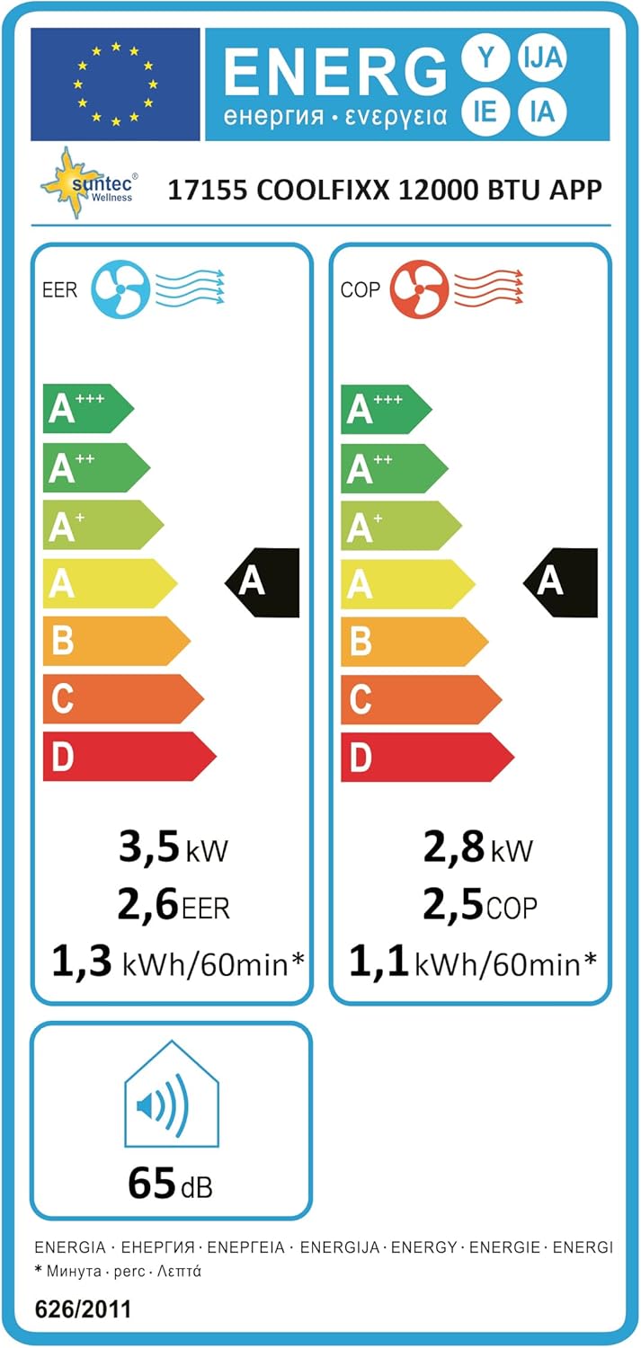 SUNTEC Mobiles Klimagerät Impuls 2.6 Eco R290 – Klimaanlage mobil und leise mit Abluftschlauch – Kühler & Entfeuchter für Räume bis 34 qm – Mobile Kühlung für Wohnung & Büro – 9.000 BTU | 2600 Watt
