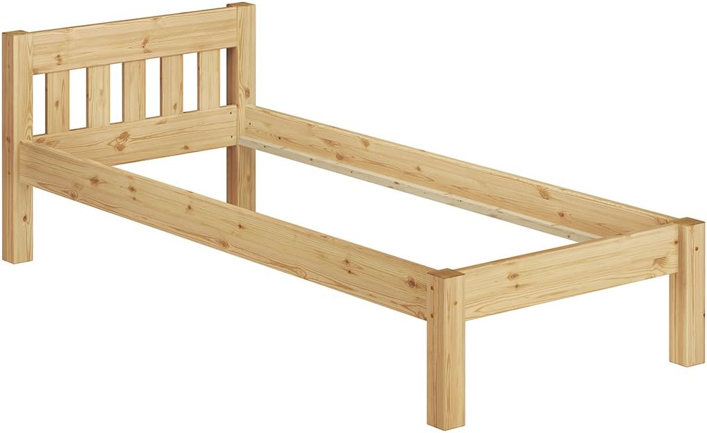 Erst-Holz®Massivholzbett Kiefer Natur 100x200 Einzelbett Futonbett Bettrahmen Rollrost 60.38-10