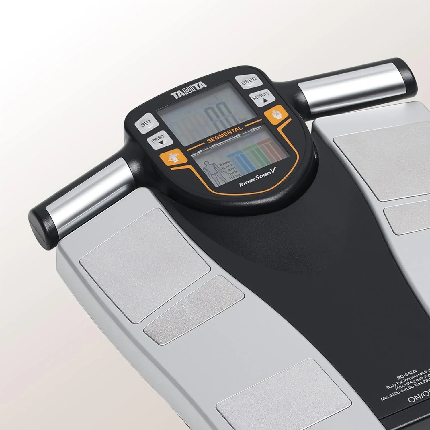 TANITA BC-545N Segment-K?rperzusammensetzungswaage On Screen Messwerte pro K?rperteil 10 Messungen Silber | 1er pack