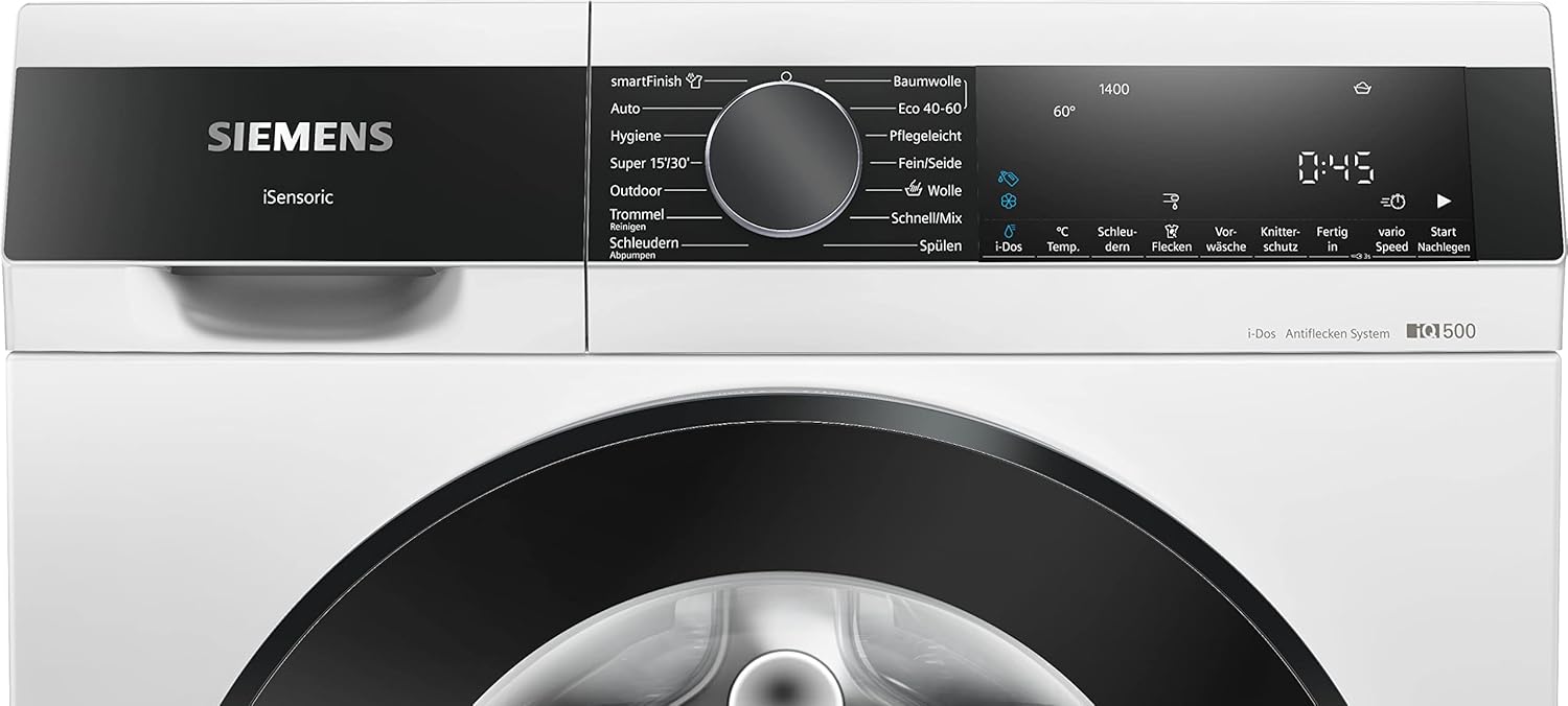 Siemens WM14N223 Waschmaschine iQ300, Frontlader mit 7kg Fassungsvermgen, 1400 UpM, speedPack L, LED-Display,Outdoor-Programm, Wei, 60cm