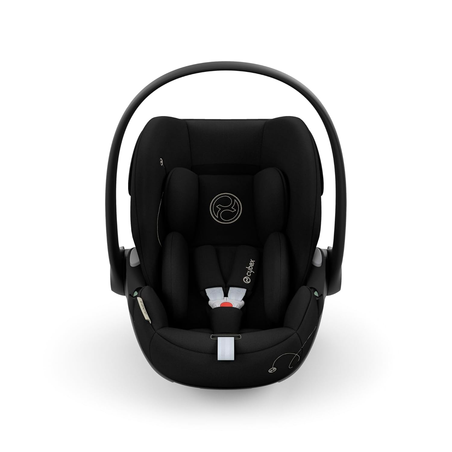 CYBEX Gold Babyschale Cloud G i-Size Comfort, Inkl. Neugeboreneneinlage, Ab Geburt bis ca. 24 Monate, Für Kinder ab 40 cm bis 87 cm, Max. 13 kg, Moon Black
