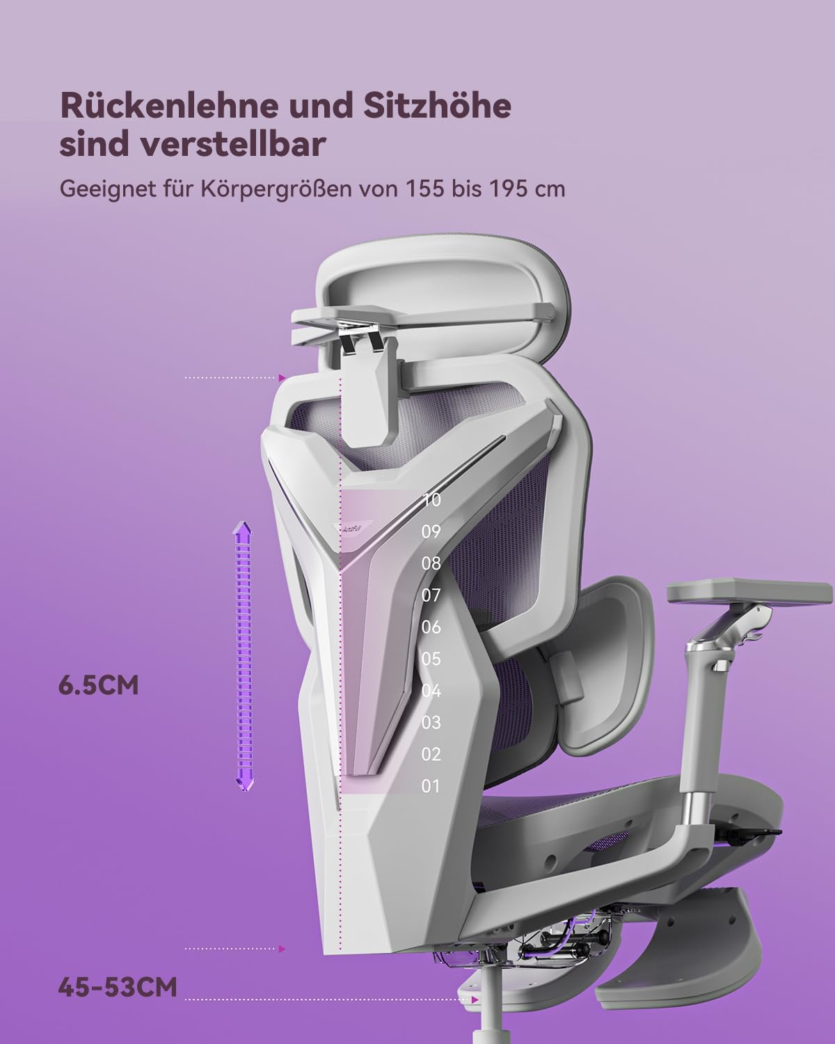 AutoFull G7 Ergonomischer Gaming Stuhl, Gaming-Stühle mit Dynamischer Lendenstütze, 720° Doppelachsen-Dreharmlehnen, 140° Rückenlehnen-Neigung & 4D-Nackenkissen (Weiß)