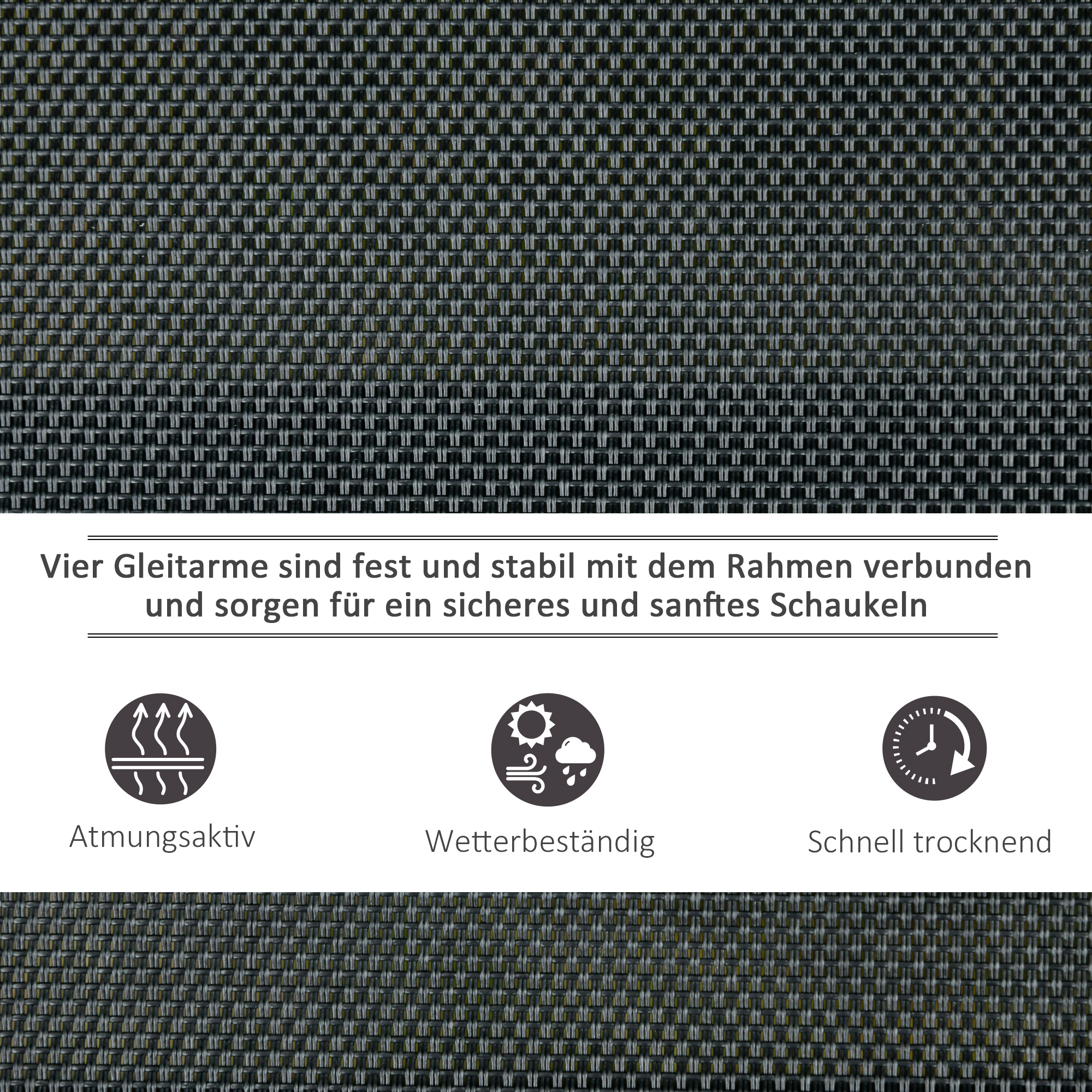 Schommelbank 3-zits tuinbank bank parkbank metaal 151 x 75 x 85 cm