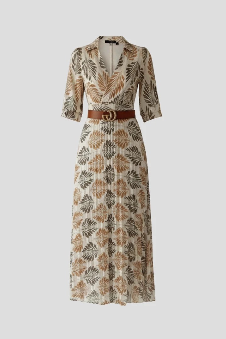 Maxikleid Damen mit Allover-Print | Sommerliches Freizeitkleid mit halblangen ?rmeln | Lockere Passform & kn?chellang