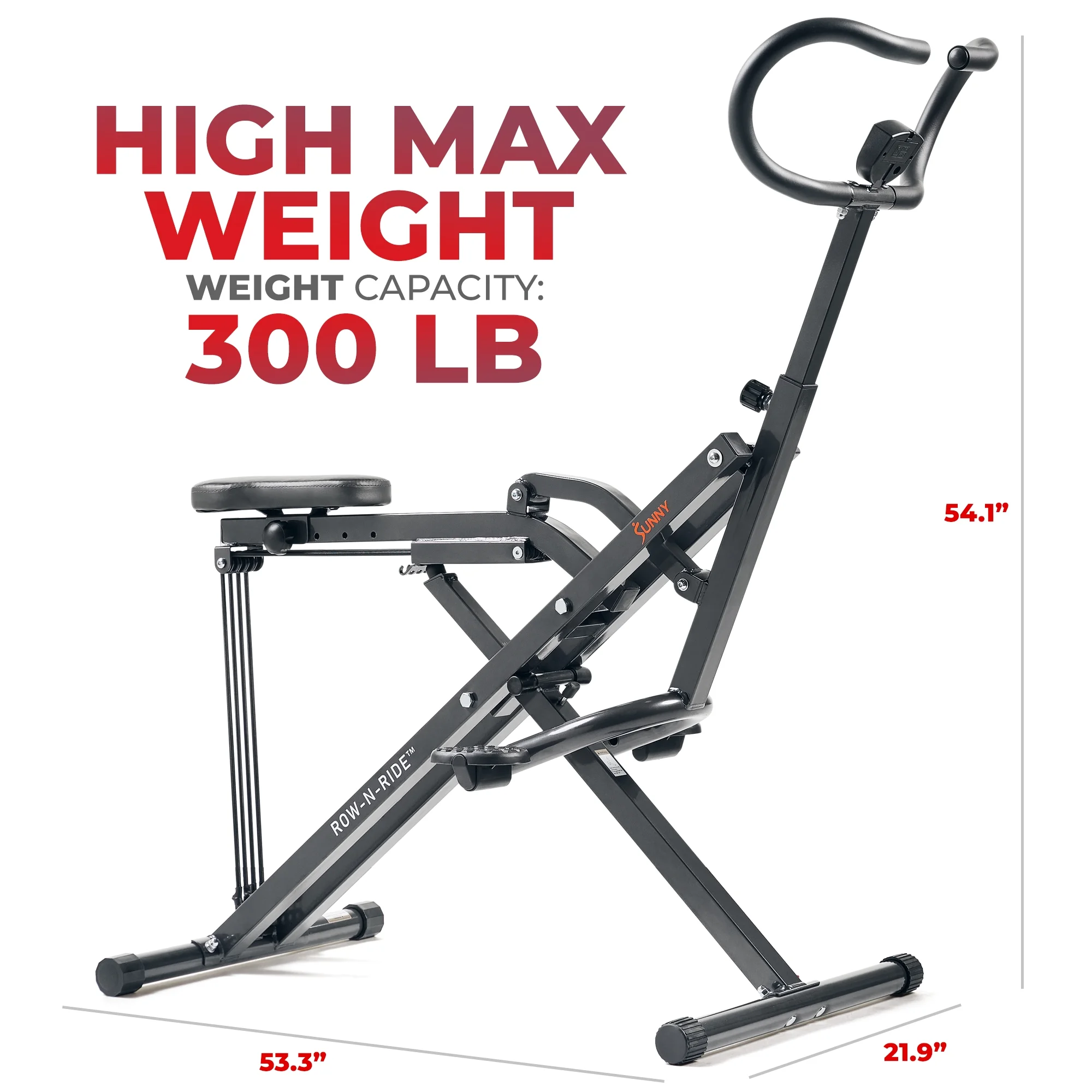 2025 Sunny Health & Fitness Row-N-Ride? Plus Assisteerde Squatmachine - NO. 077PLUS