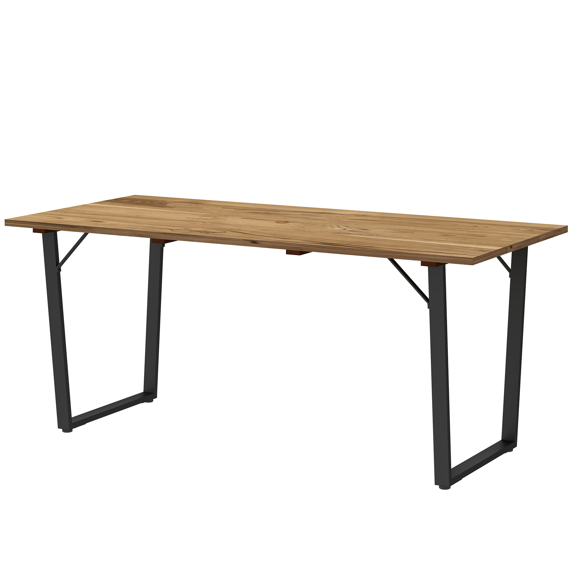 Weerbestendige Houten Tuintafel 175x80 cm met Parasolgat voor 6 Personen - Bruin