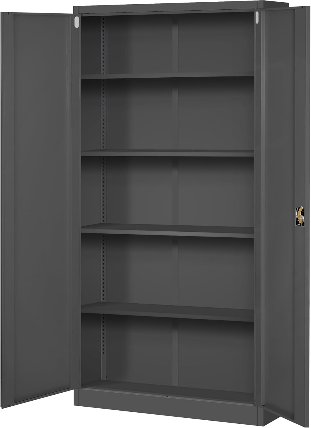 Jan Nowak Metallschrank Jan 185 x 90 x 40 cm - Metall Aktenschrank Abschließbar mit 2 Türen, Mehrzweckschrank mit 5 Ebenen, Büroschrank aus Stahlschrank mit Pulverbeschichtung - Anthrazit