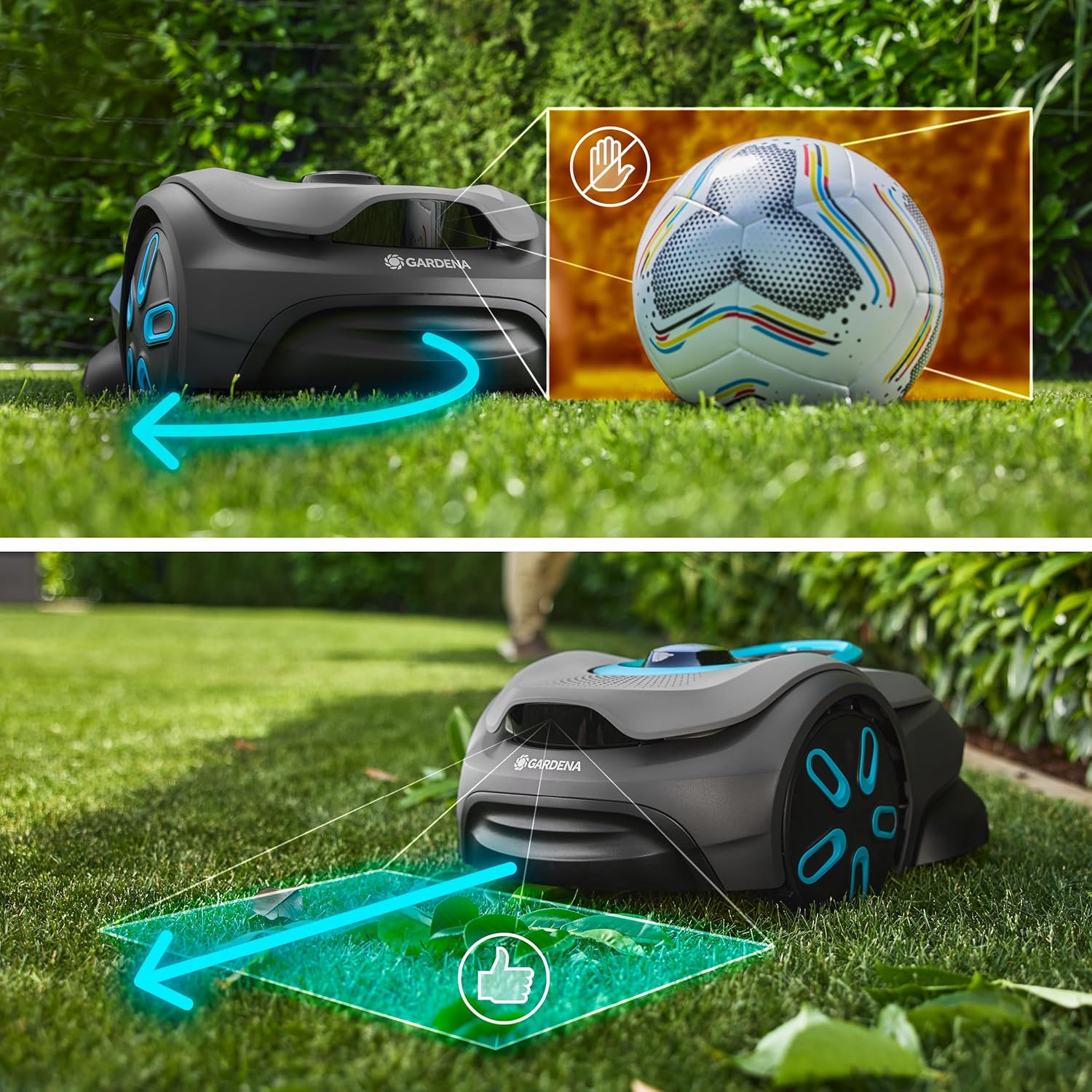 Gardena smart SILENO Sense 600 m2 Mähroboter: Technologie ohne Begrenzungskabel, Mähen mit KI, Eingebaute Kamera (19942-20)