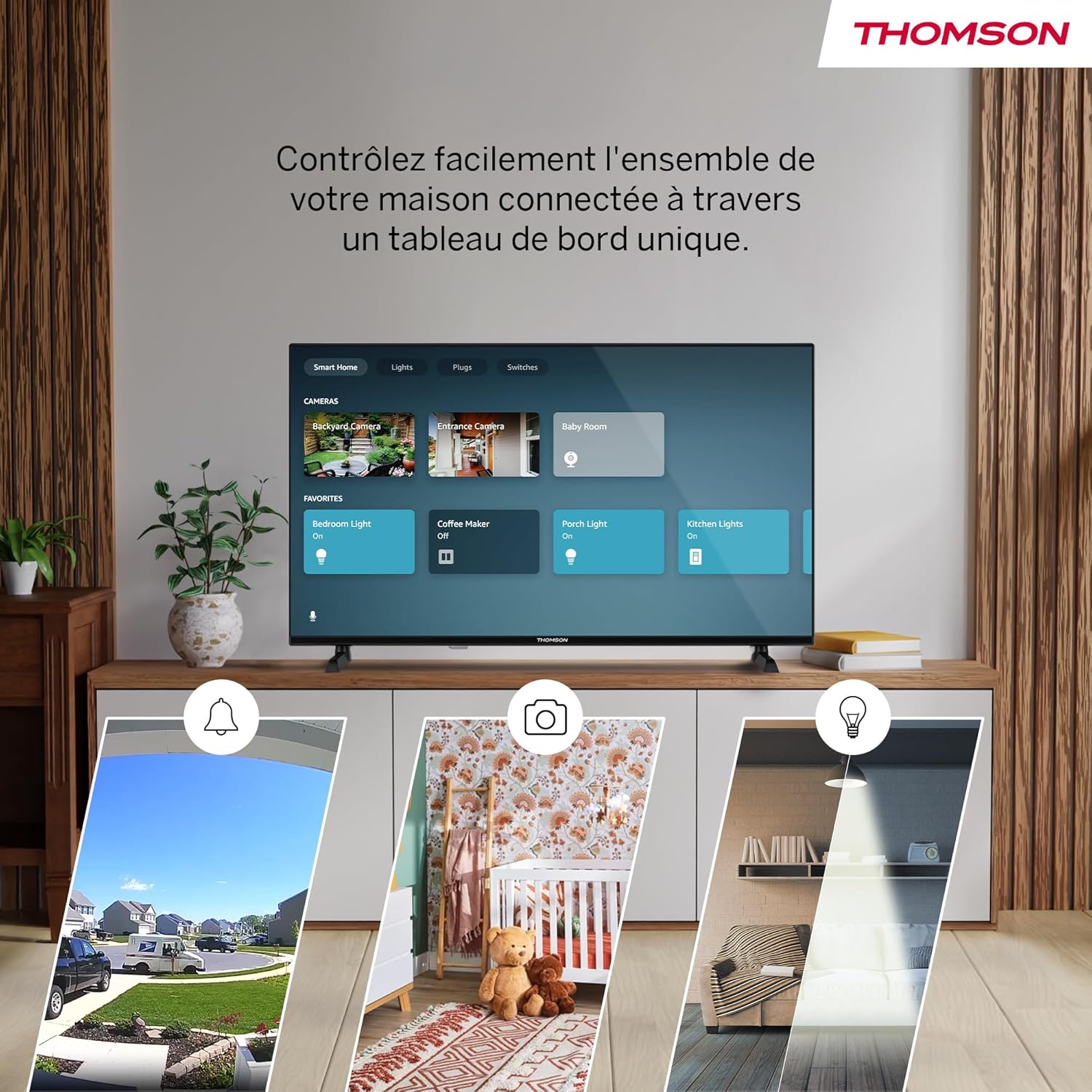 Thomson 43 Zoll (109 cm) UHD LED Smart TV mit Fire TV, Alexa Sprachsteuerung, AirPlay, Wi-Fi, Triple Tuner (Kabel/Satellit/Antenne), Bluetooth 5.0, HDMI, USB, AV IN, CI+, 43UF4S35