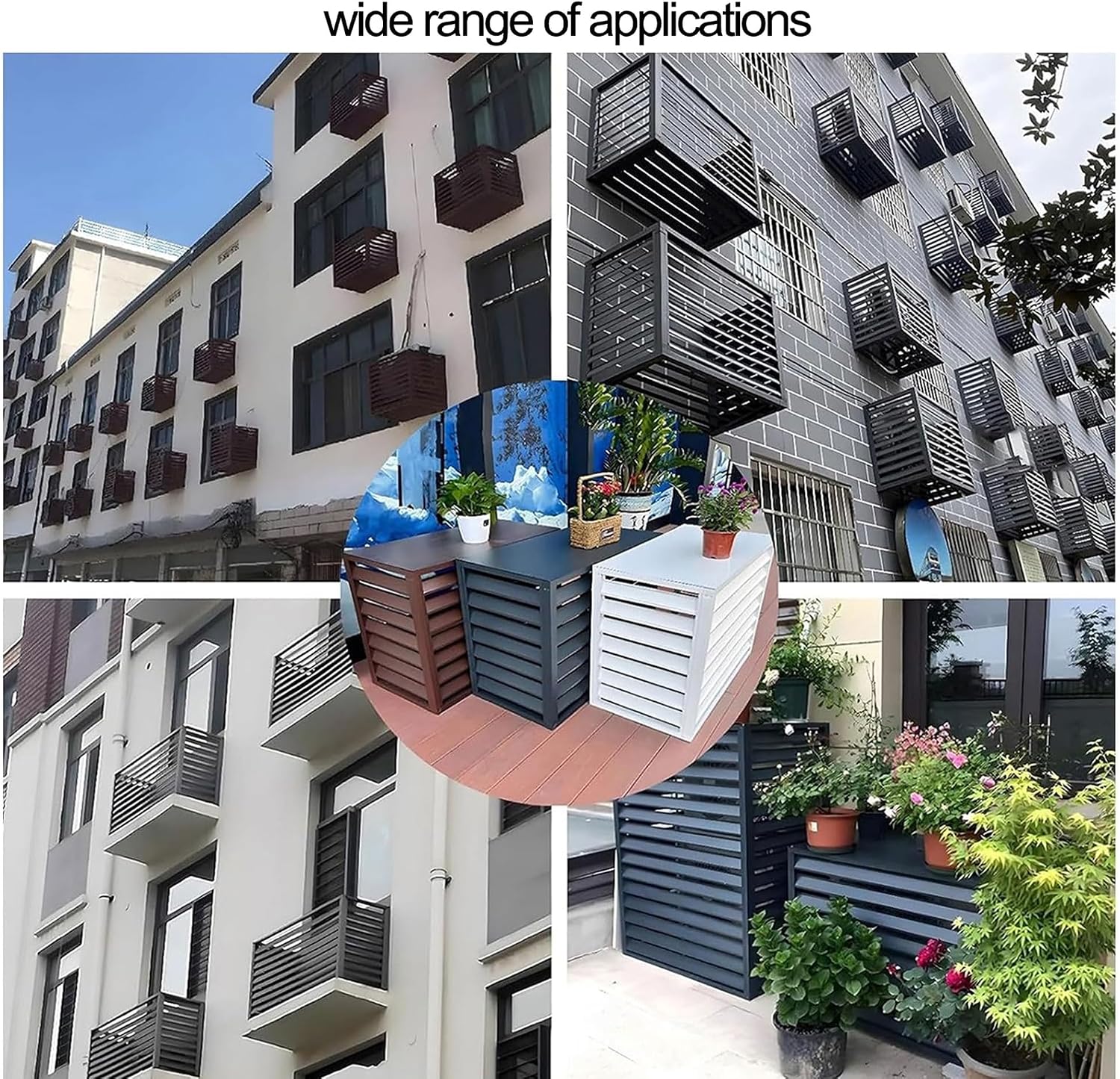 Mini Split Klimaanlage Abdeckung Outdoor, Multifunktionales Pflanzenregal mit 45° geneigtem Gitter, Wetterfest für freie Luftzirkulation
