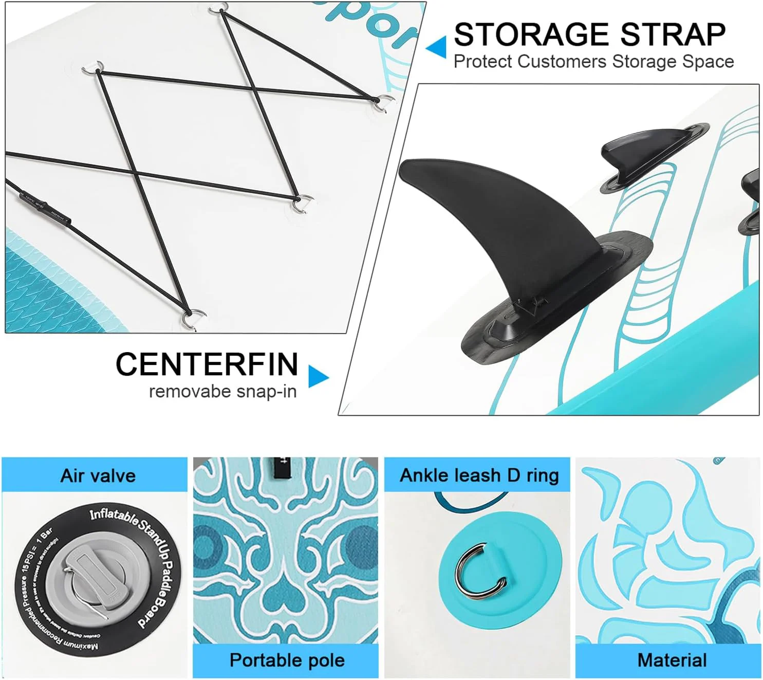 Premium-Stand-Up-Paddle-Board, Yoga-Board mit strapazierf?higem SUP-Zubeh?r und Tragetasche | Breiter Stand, Surf-Kontrolle, rutschfestes Deck, Leine, Paddel und Pumpe f��r Jugendliche und Erwachsene